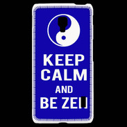 Coque LG F6 Keep Calm Be Zen Bleu