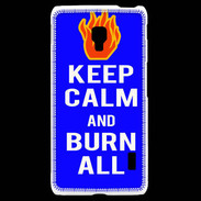 Coque LG F6 Keep Calm Burn Bleu