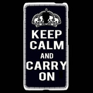 Coque LG F6 Keep Calm Carry on Noir