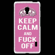 Coque LG F6 Keep Calm Fuck Off Rose
