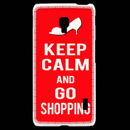 Coque LG F6 Keep Calm Go Shopping Rouge