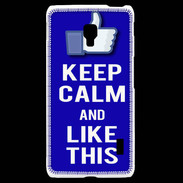 Coque LG F6 Keep Calm Like This Bleu