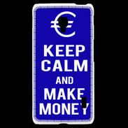 Coque LG F6 Keep Calm Make money Bleu