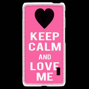 Coque LG F6 Keep Calm Love me Rose