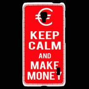 Coque LG F6 Keep Calm Make money Rouge