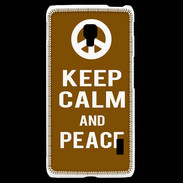 Coque LG F6 Keep Calm Peace Marron