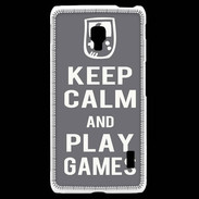 Coque LG F6 Keep Calm Play games Gris