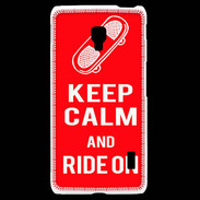 Coque LG F6 Keep Calm Ride on Rouge