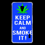 Coque LG F6 Keep Calm Smoke it Bleu