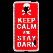 Coque LG F6 Keep Calm Stay dark Rouge