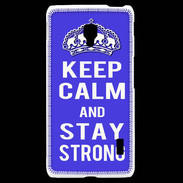 Coque LG F6 Keep Calm Stay strong Bleu
