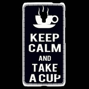 Coque LG F6 Keep Calm Take a cup Noir