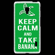 Coque LG F6 Keep Calm Take Banana Vert