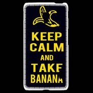 Coque LG F6 Keep Calm Take Banana Noir