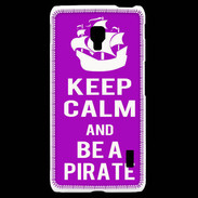 Coque LG F6 Keep Calm Be a Pirate Violet