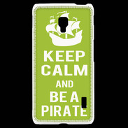 Coque LG F6 Keep Calm Be a Pirate Vert pomme