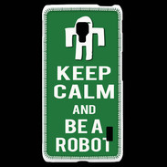 Coque LG F6 Keep Calm Be a Robot Vert