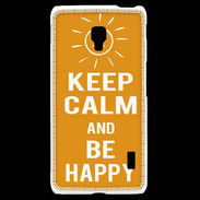 Coque LG F6 Keep Calm Be Happy Orange