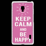 Coque LG F6 Keep Calm Be Happy Rose