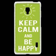 Coque LG F6 Keep Calm Be Happy Vert pomme