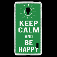 Coque LG F6 Keep Calm Be Happy Vert