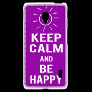 Coque LG F6 Keep Calm Be Happy Violet