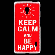 Coque LG F6 Keep Calm Be Happy Rouge