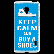Coque LG F6 Keep Calm Buy Shoes Cyan 