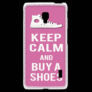 Coque LG F6 Keep Calm Buy Shoes Rose