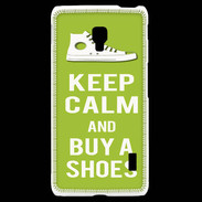 Coque LG F6 Keep Calm Buy Shoes Vert Pomme