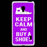 Coque LG F6 Keep Calm Buy Shoes Violet