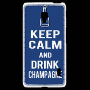 Coque LG F6 Keep Calm Drink Champagne Bleu