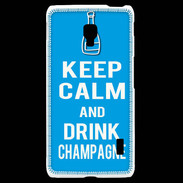Coque LG F6 Keep Calm Drink champagne Cyan