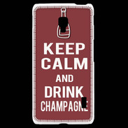 Coque LG F6 Keep Calm Drink Champagne Brique
