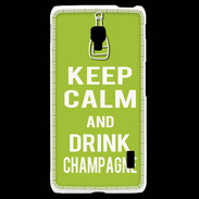 Coque LG F6 Keep Calm Drink champagne Vert pomme