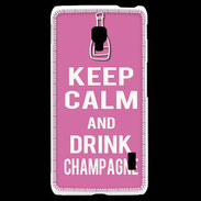 Coque LG F6 Keep Calm Drink champagne Rose