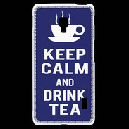Coque LG F6 Keep Calm Drink Tea Bleu