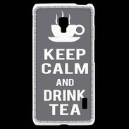 Coque LG F6 Keep Calm Drink Tea Gris