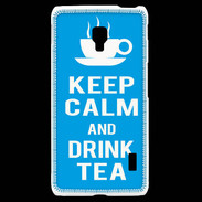 Coque LG F6 Keep Calm Drink Tea Cyan