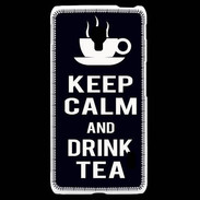 Coque LG F6 Keep Calm Drink Tea Noir