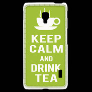 Coque LG F6 Keep Calm Drink Tea Vert pomme