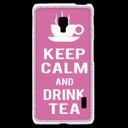Coque LG F6 Keep Calm Drink Tea Rose