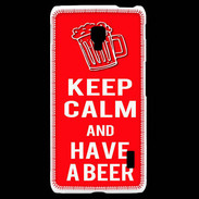 Coque LG F6 Keep Calm Have a beer Rouge