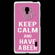 Coque LG F6 Keep Calm Have a beer Rose