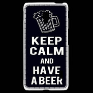 Coque LG F6 Keep Calm Have a beer Noir