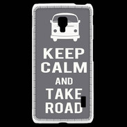 Coque LG F6 Keep Calm Take Road Gris