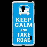 Coque LG F6 Keep Calm Take Road Cyan