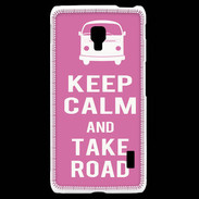 Coque LG F6 Keep Calm Take Road Rose