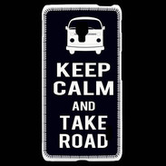 Coque LG F6 Keep Calm Take Road Noir