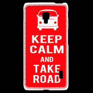 Coque LG F6 Keep Calm Take Road Rouge